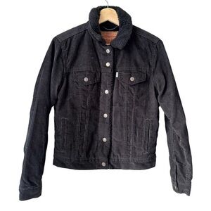 Levi's Original Sherpa Corduroy Trucker Jacket Women’s Black Size Small